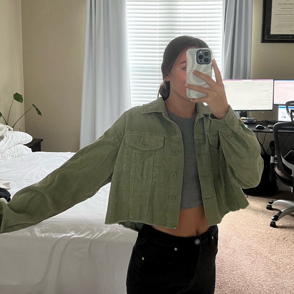 Cropped Corduroy Jacket size Medium